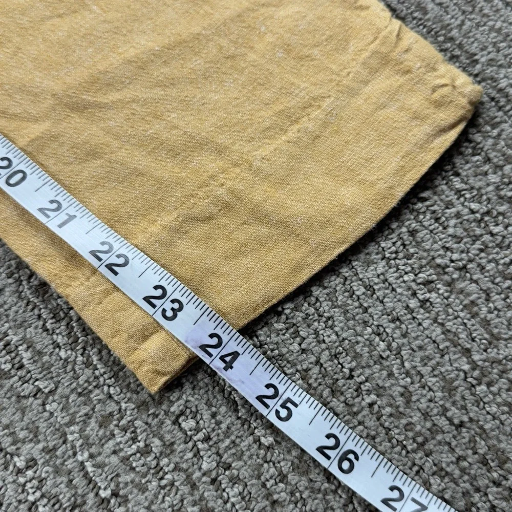 Banana Republic Womens 8P Hayden Pant Pull On Linen Blend Ankle Stretch Yellow